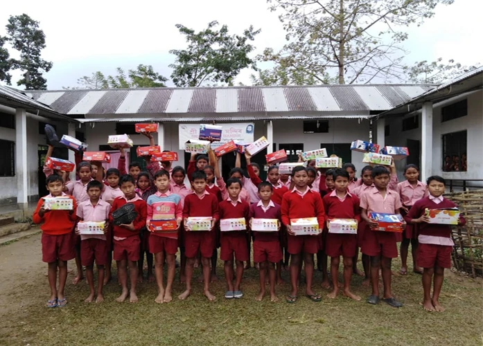 shoes distribution to school children