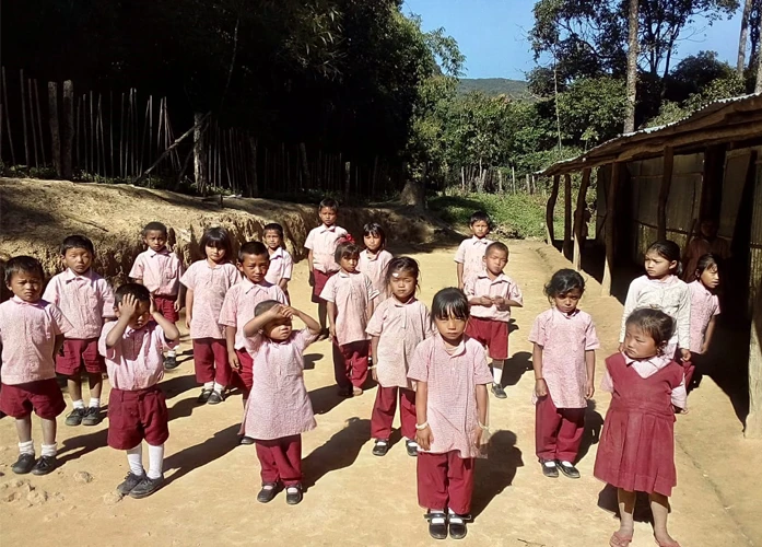 Children from rural schools in Manipur